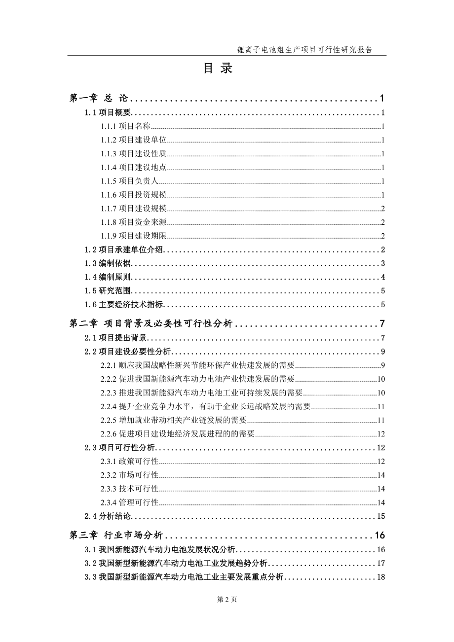 锂离子电池组生产项目可行性研究报告（备案实用案例）_第3页
