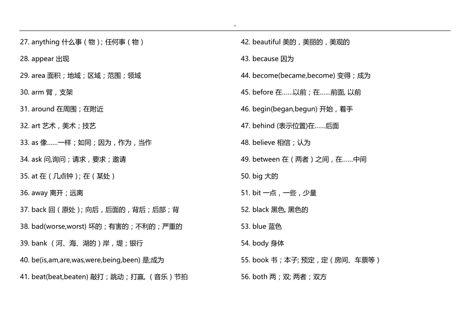 初级中学考'高频英语单词_第2页