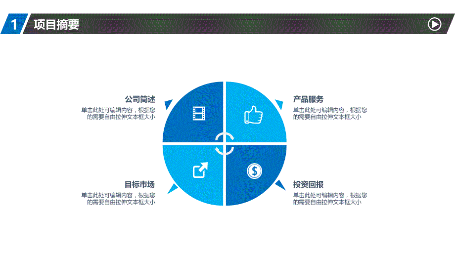 蓝色项目概述营销策划商业计划书模板_第4页