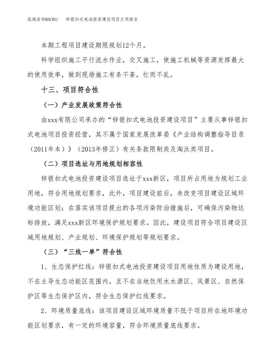 锌银扣式电池投资建设项目立项报告(规划申请).docx_第5页