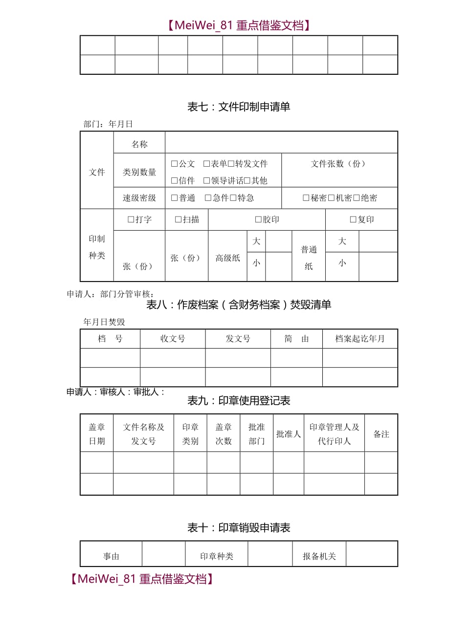 【7A文】后勤各类表格_第3页