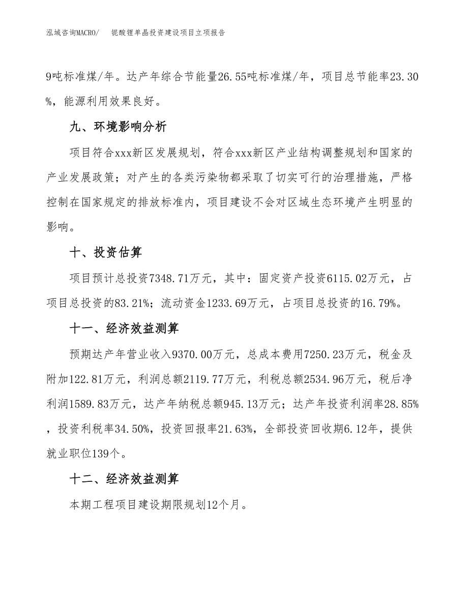 铌酸锂单晶投资建设项目立项报告(规划申请).docx_第5页