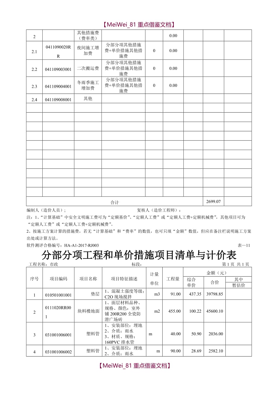 【AAA】单位工程投标报价汇总表_第3页