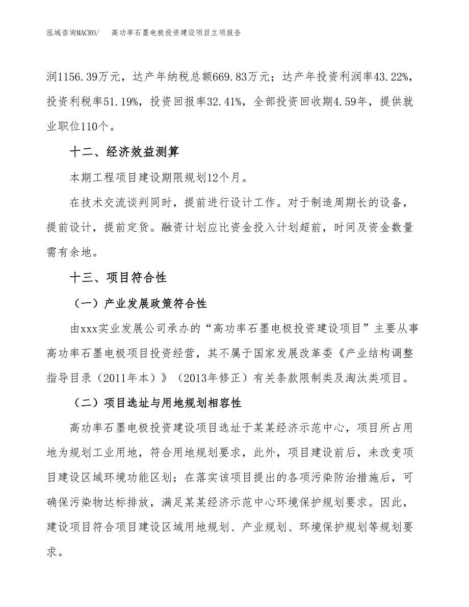 高功率石墨电极投资建设项目立项报告(规划申请).docx_第5页