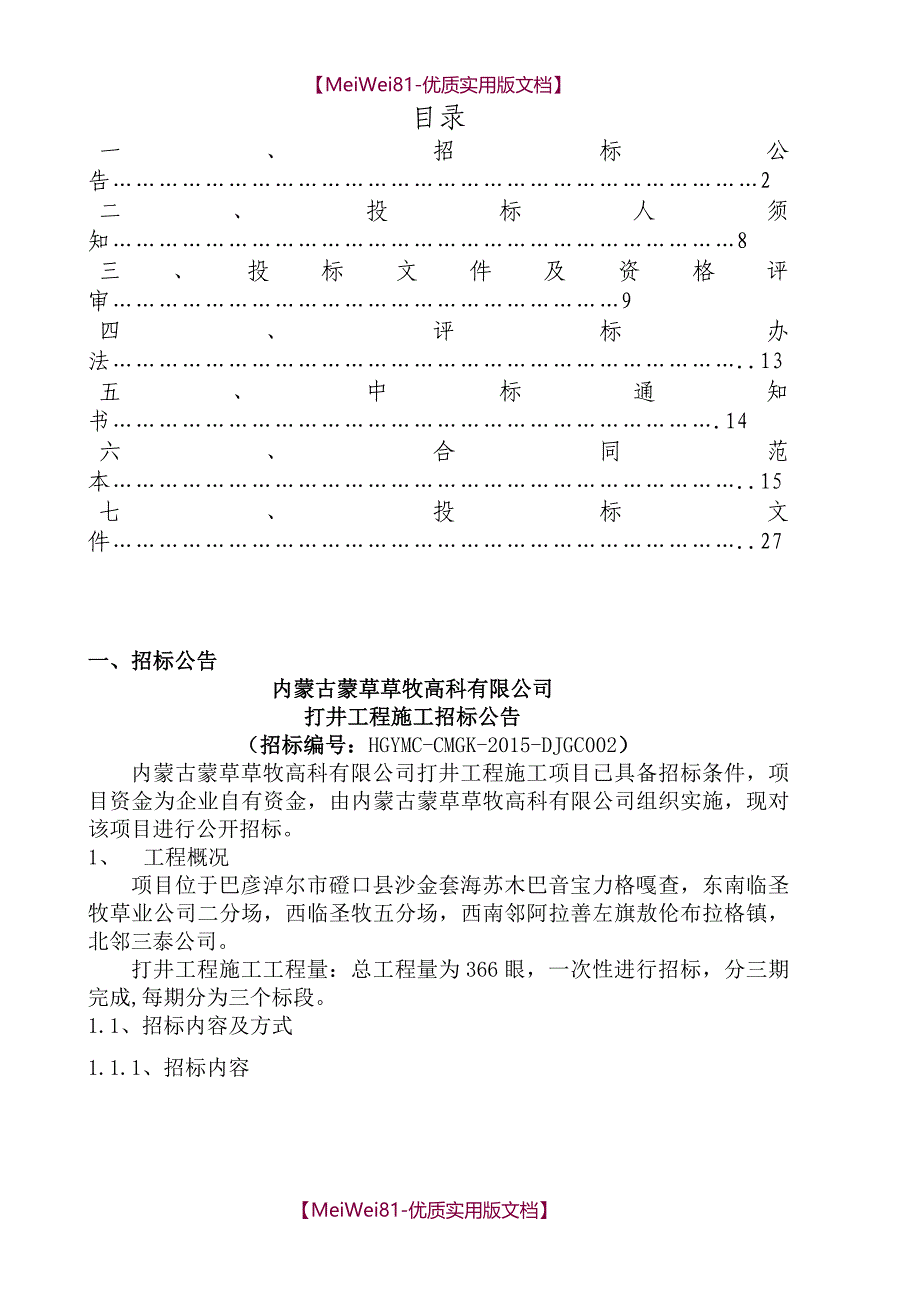 【8A版】打井-招标文件最终审核版_第2页