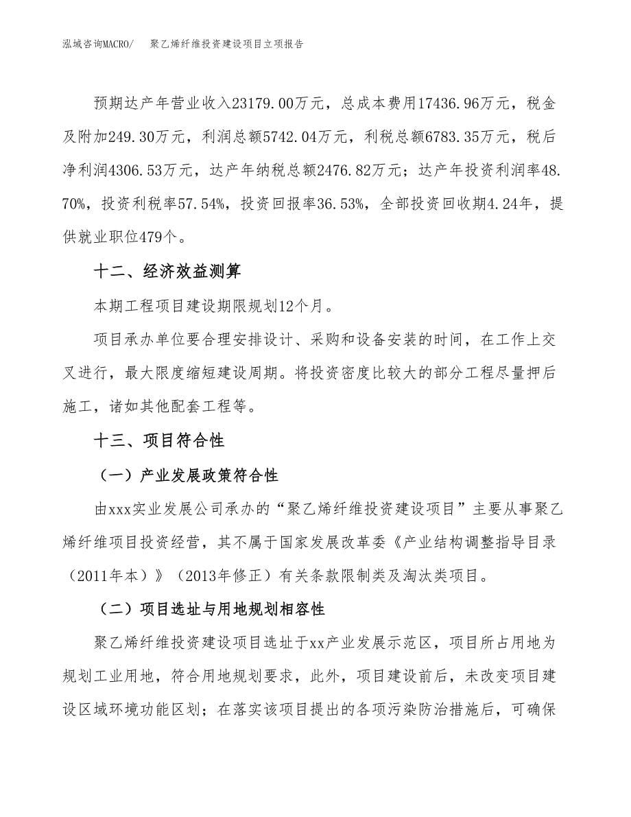 聚乙烯纤维投资建设项目立项报告(规划申请).docx_第5页