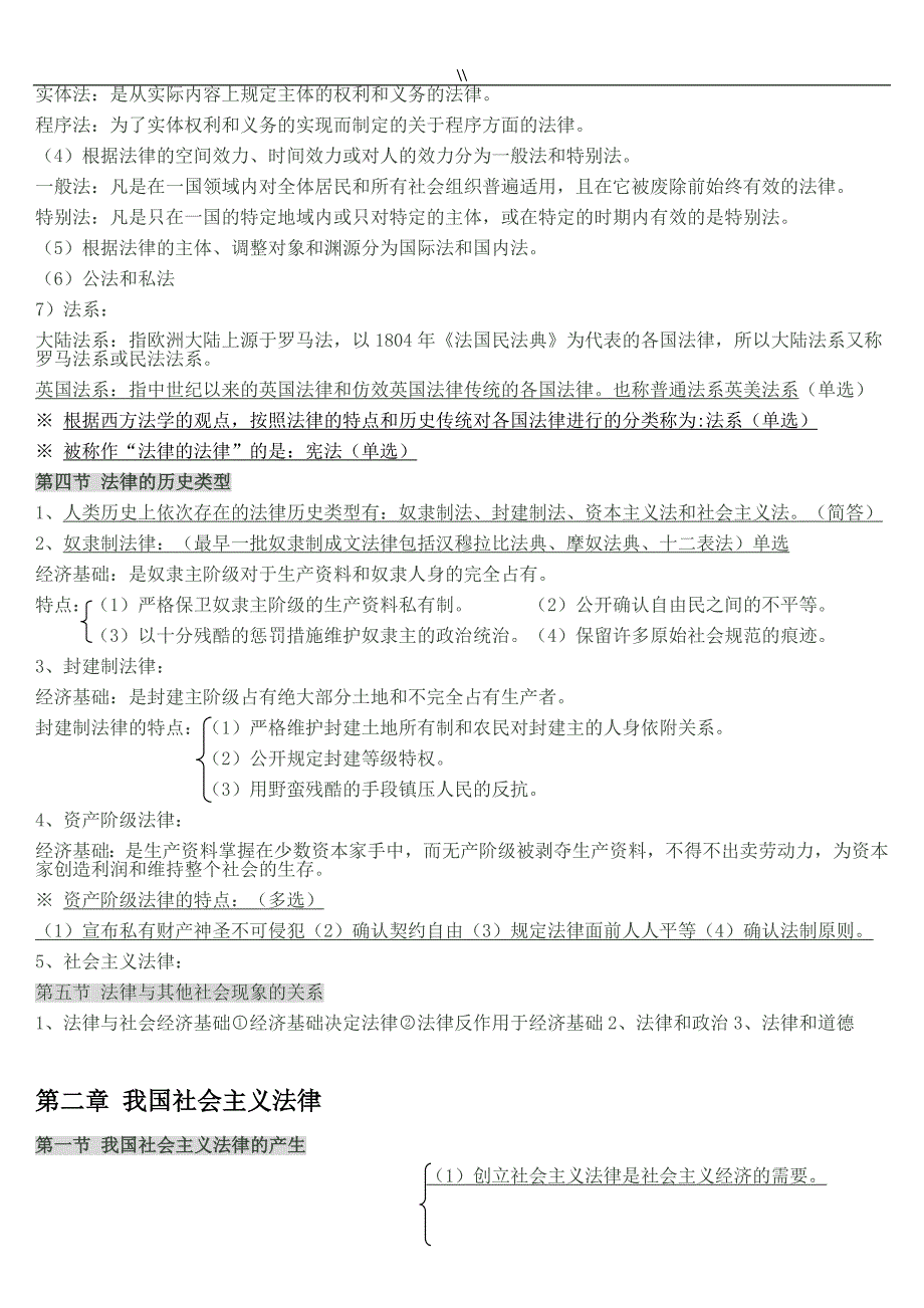 2017年度自考.法学概论(00040.)试题.及其预习复习计划重点资料库内容_第2页