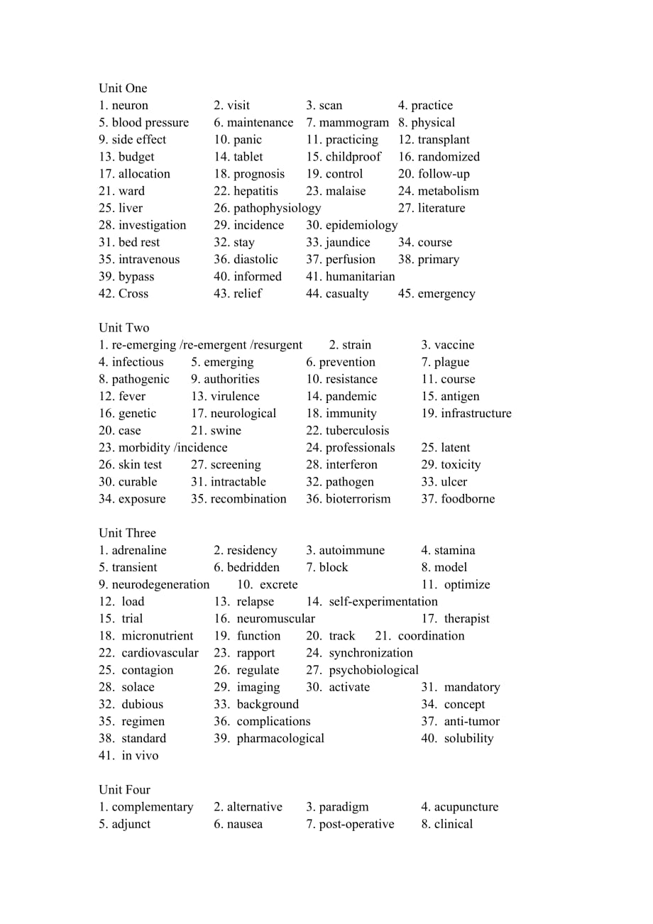 学术英语 vocabulary test答案_第1页