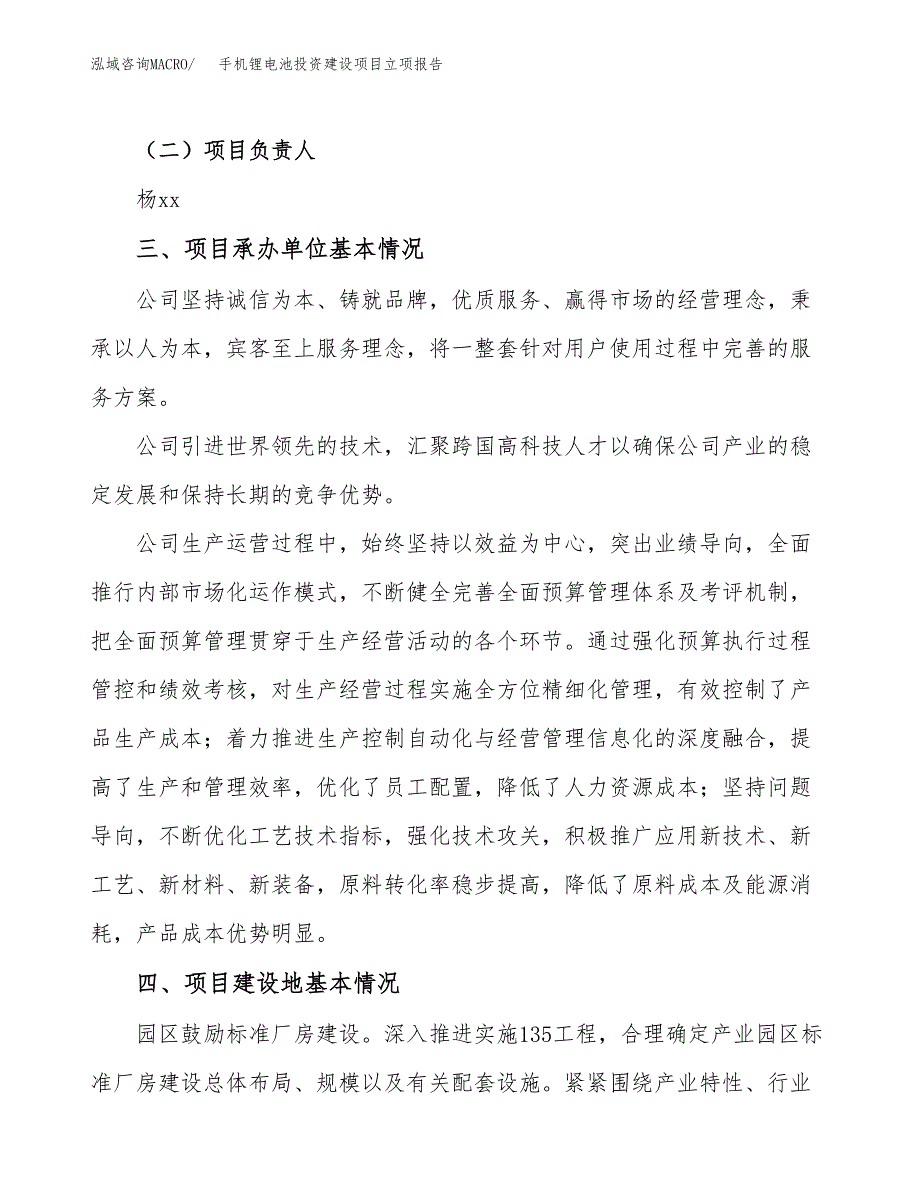 手机锂电池投资建设项目立项报告(规划申请).docx_第2页