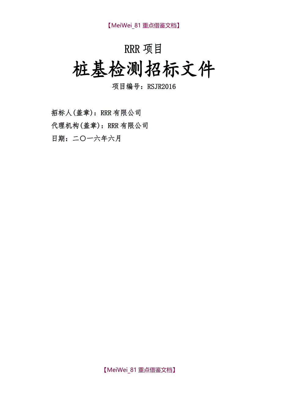 【9A文】桩基检测招标文件_第1页