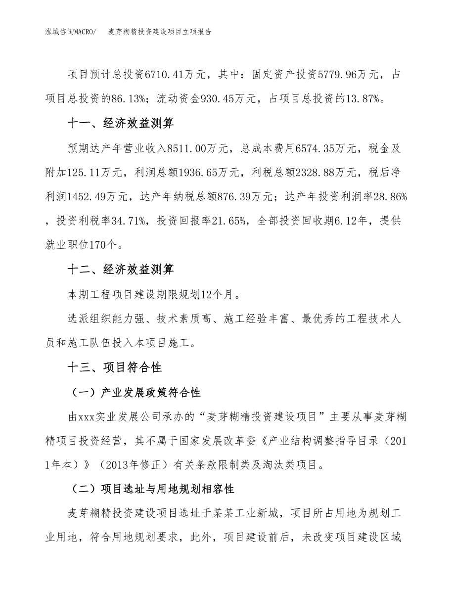 麦芽糊精投资建设项目立项报告(规划申请).docx_第5页