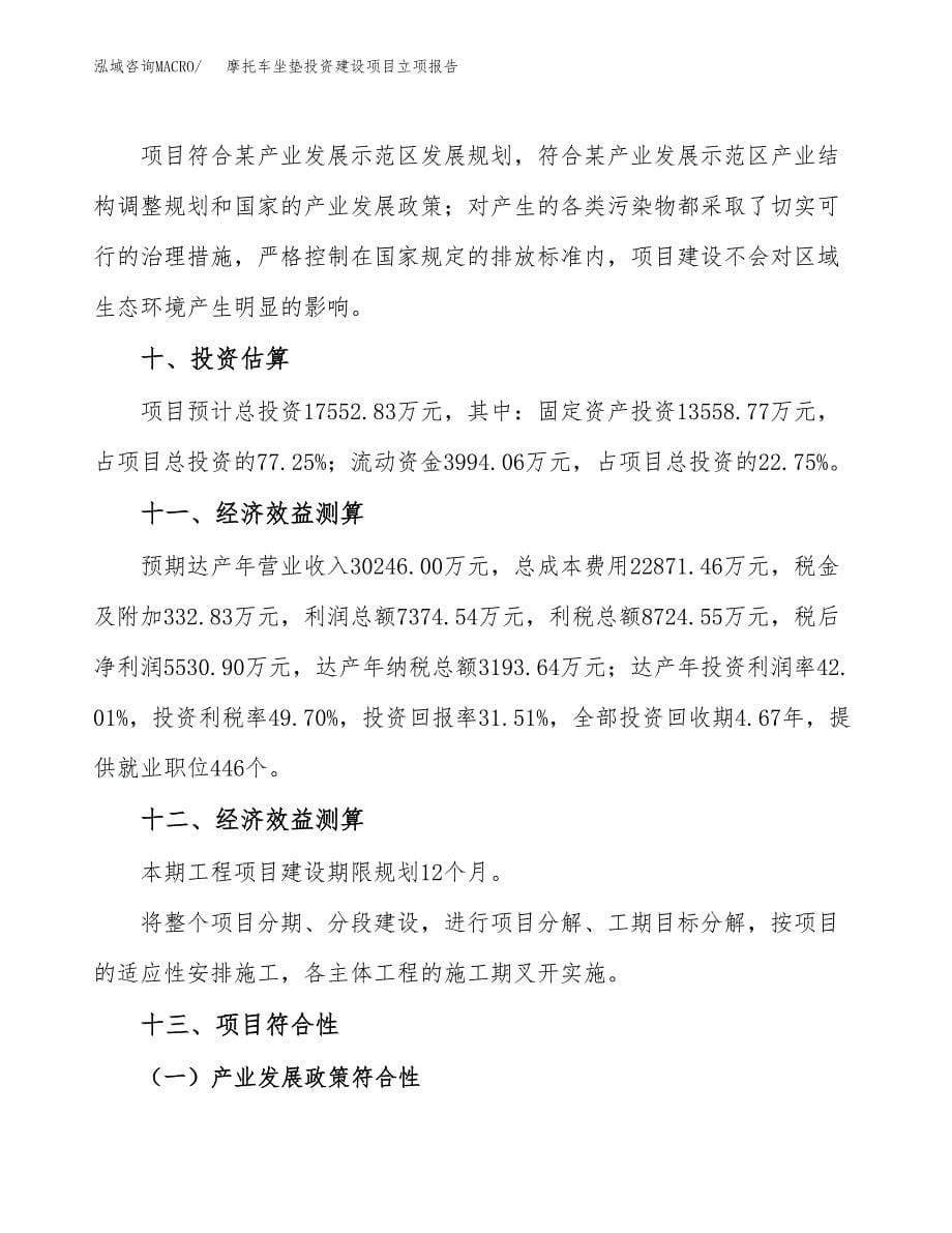 摩托车坐垫投资建设项目立项报告(规划申请).docx_第5页