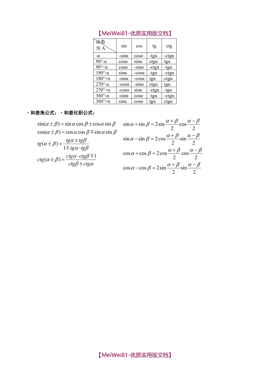 【8A版】大学高数常用公式大全_第2页