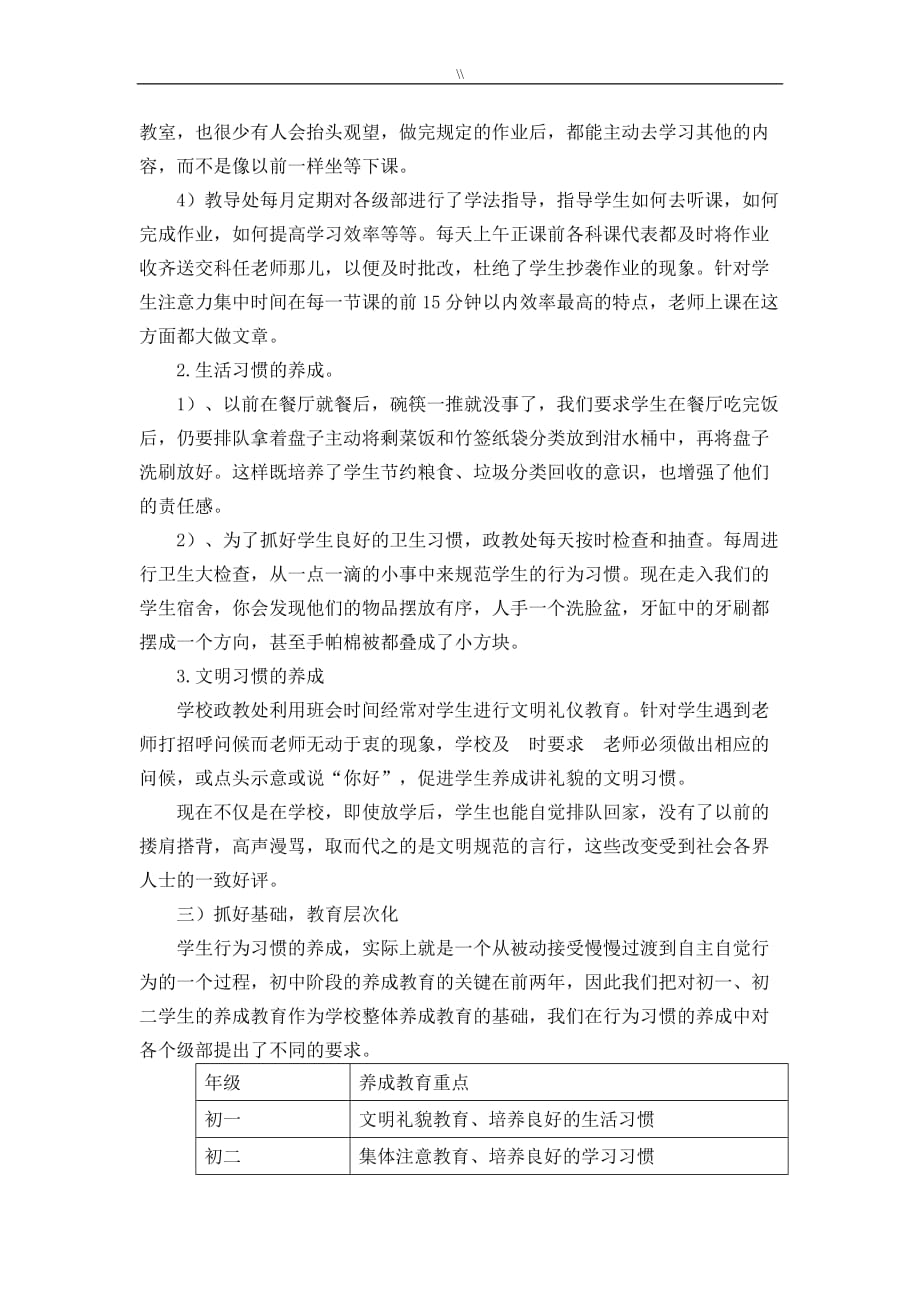 初级中学生行为习惯养成教学教育阶段性分析情况分析总结_第3页