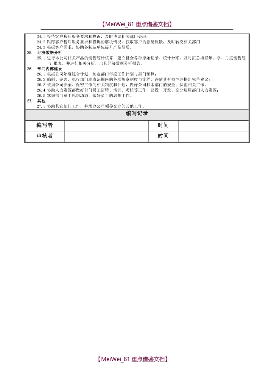 【9A文】销售部部门职责样板_第4页