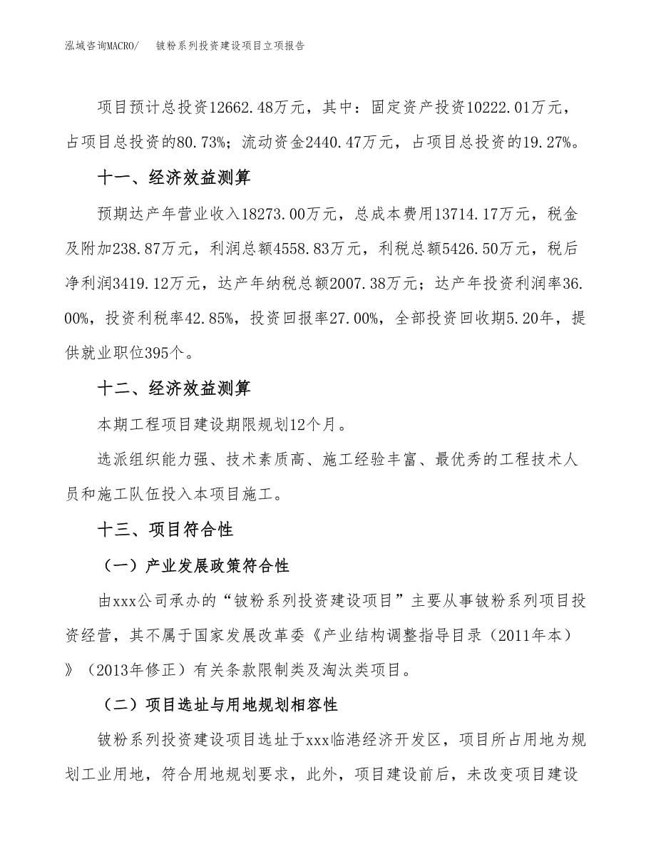 铍粉系列投资建设项目立项报告(规划申请).docx_第5页