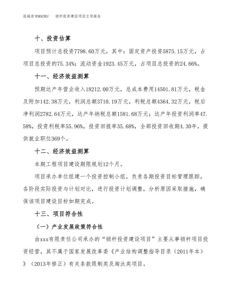 锁杆投资建设项目立项报告(规划申请).docx_第5页