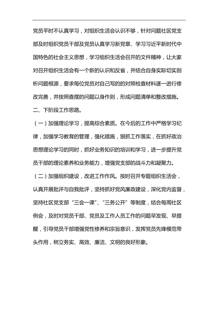 整理社区党支部党内政治生活监督检查开展情况自查报告_第2页