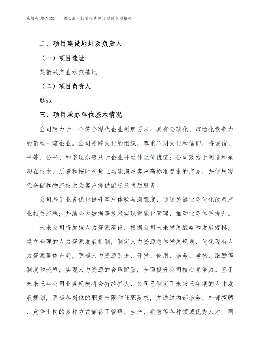 调心滚子轴承投资建设项目立项报告(规划申请).docx_第2页