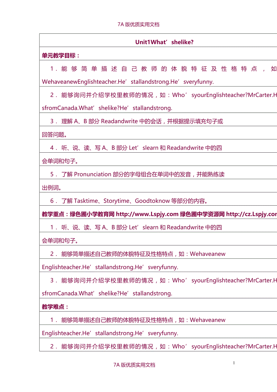 【7A版】2015新人教版小学英语五年级上册教案全册.doc_第1页