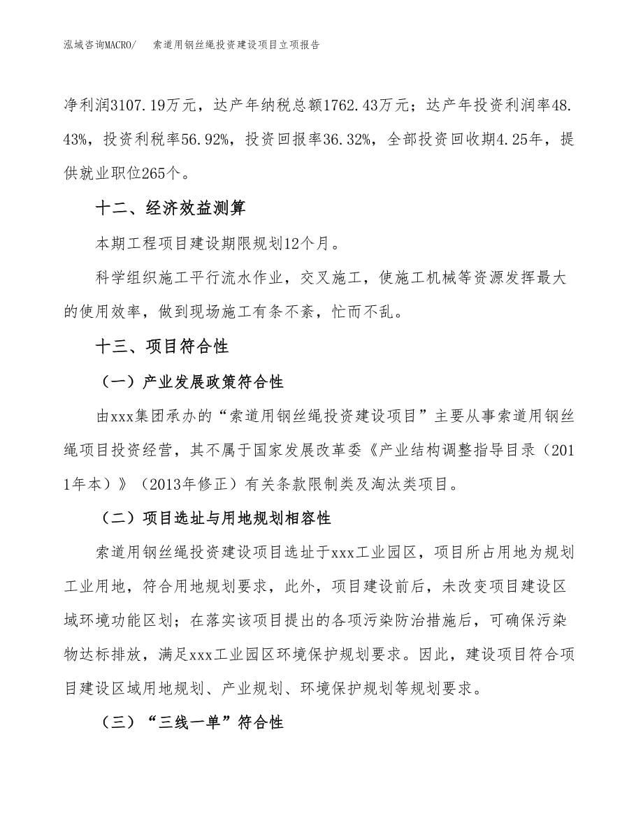 索道用钢丝绳投资建设项目立项报告(规划申请).docx_第5页