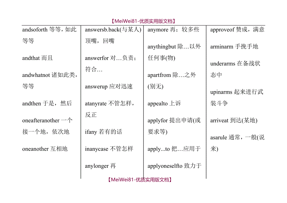 【7A文】大学英语短语大全_第4页