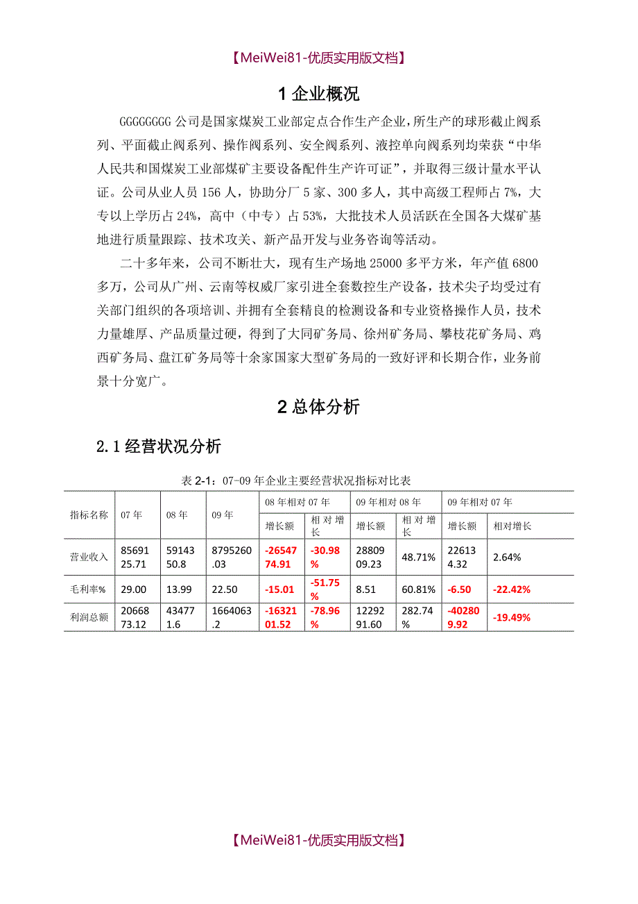 【8A版】财务分析报告(样例)_第2页