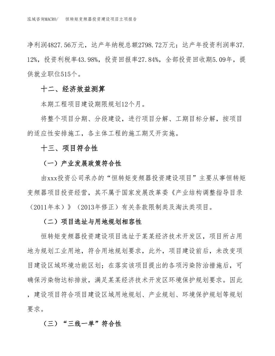 恒转矩变频器投资建设项目立项报告(规划申请).docx_第5页