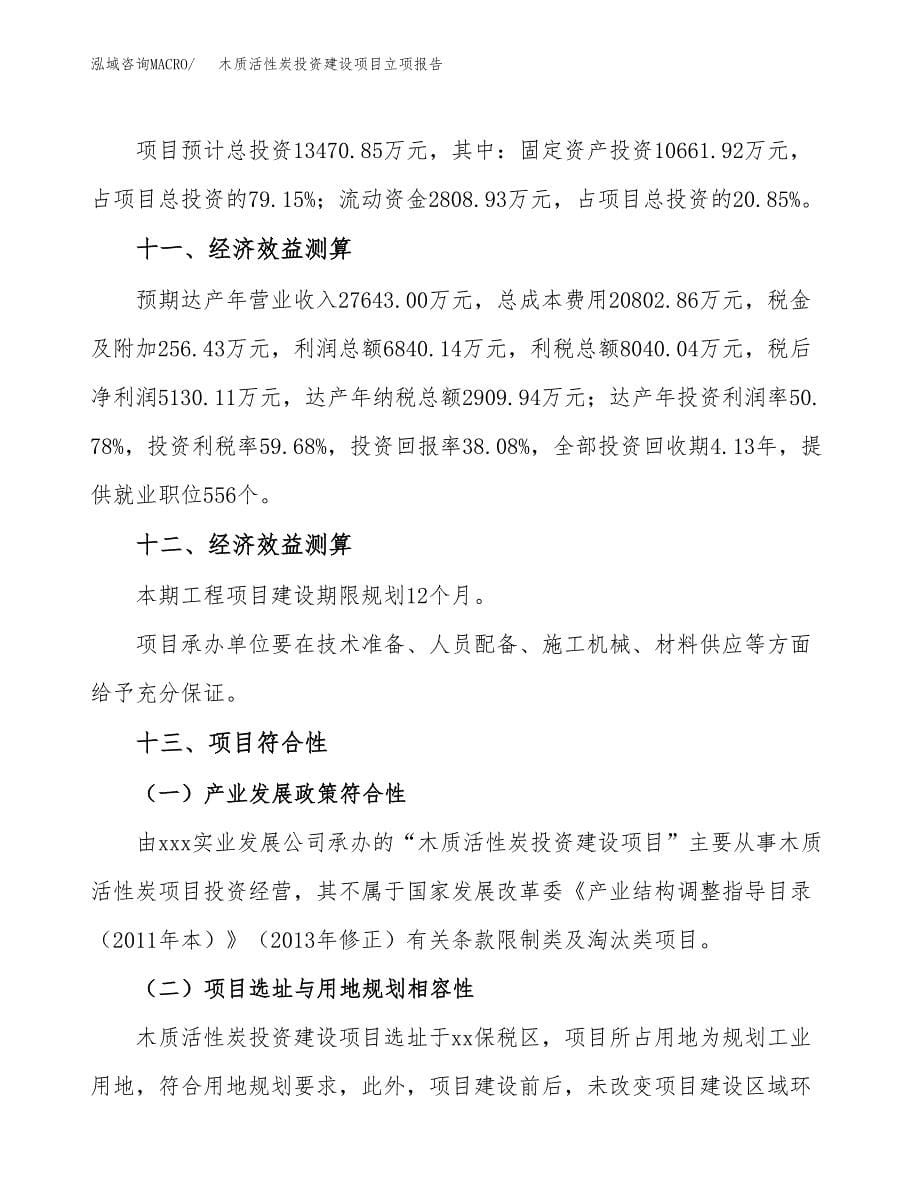 木质活性炭投资建设项目立项报告(规划申请).docx_第5页