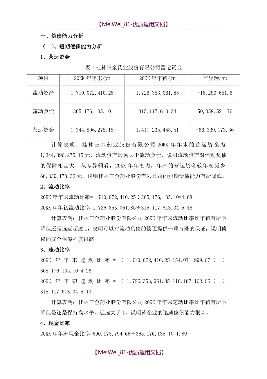 【8A版】财务报表分析报告_第2页