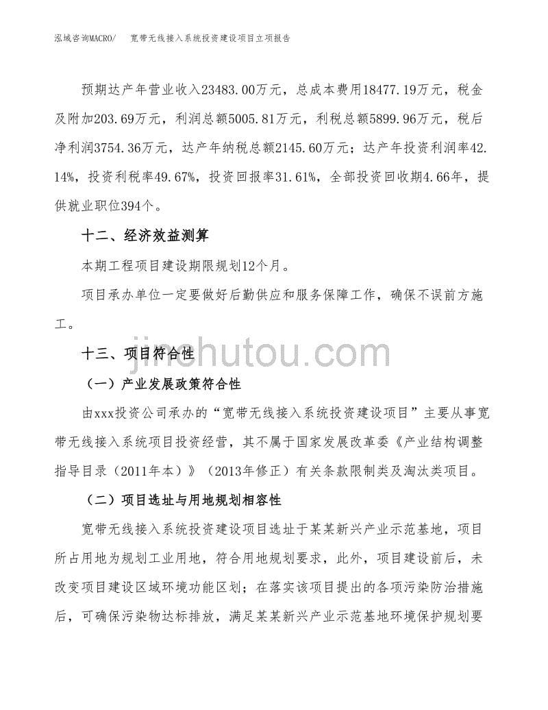 宽带无线接入系统投资建设项目立项报告(规划申请).docx_第5页