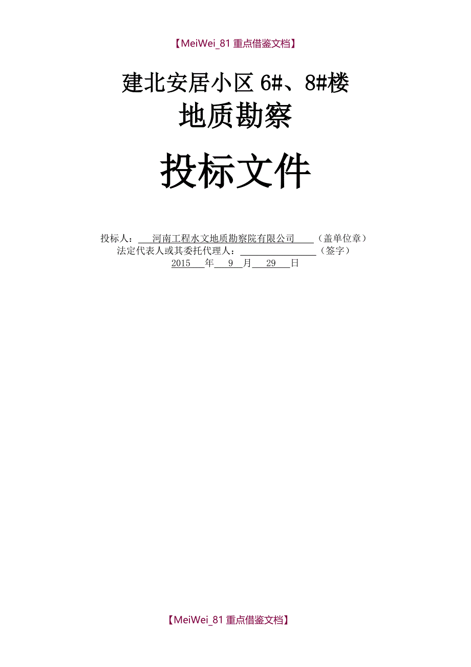 【9A文】勘察投标文件_第1页