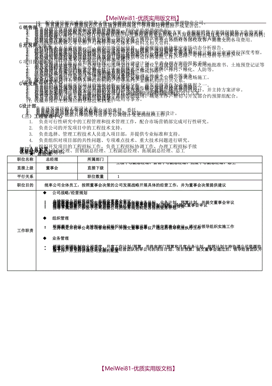 【7A文】房地产公司组织架构及岗位职责_第2页