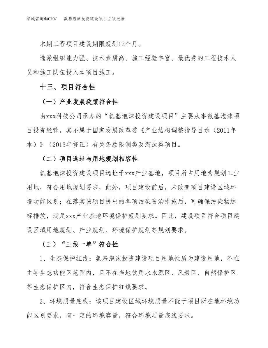 氨基泡沫投资建设项目立项报告(规划申请).docx_第5页