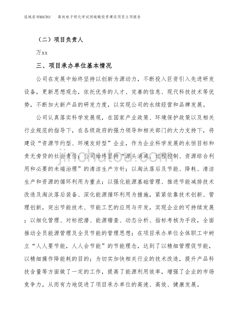 高纯电子级化学试剂硫酸投资建设项目立项报告(规划申请).docx_第2页