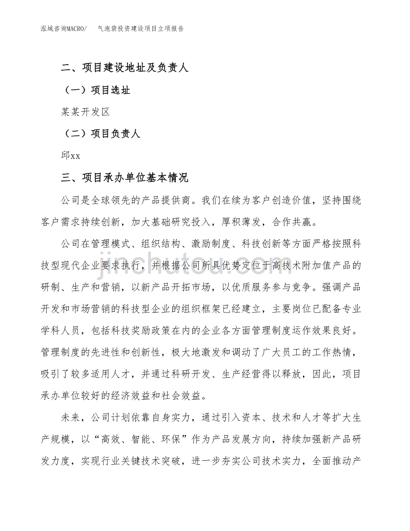 气泡袋投资建设项目立项报告(规划申请).docx_第2页