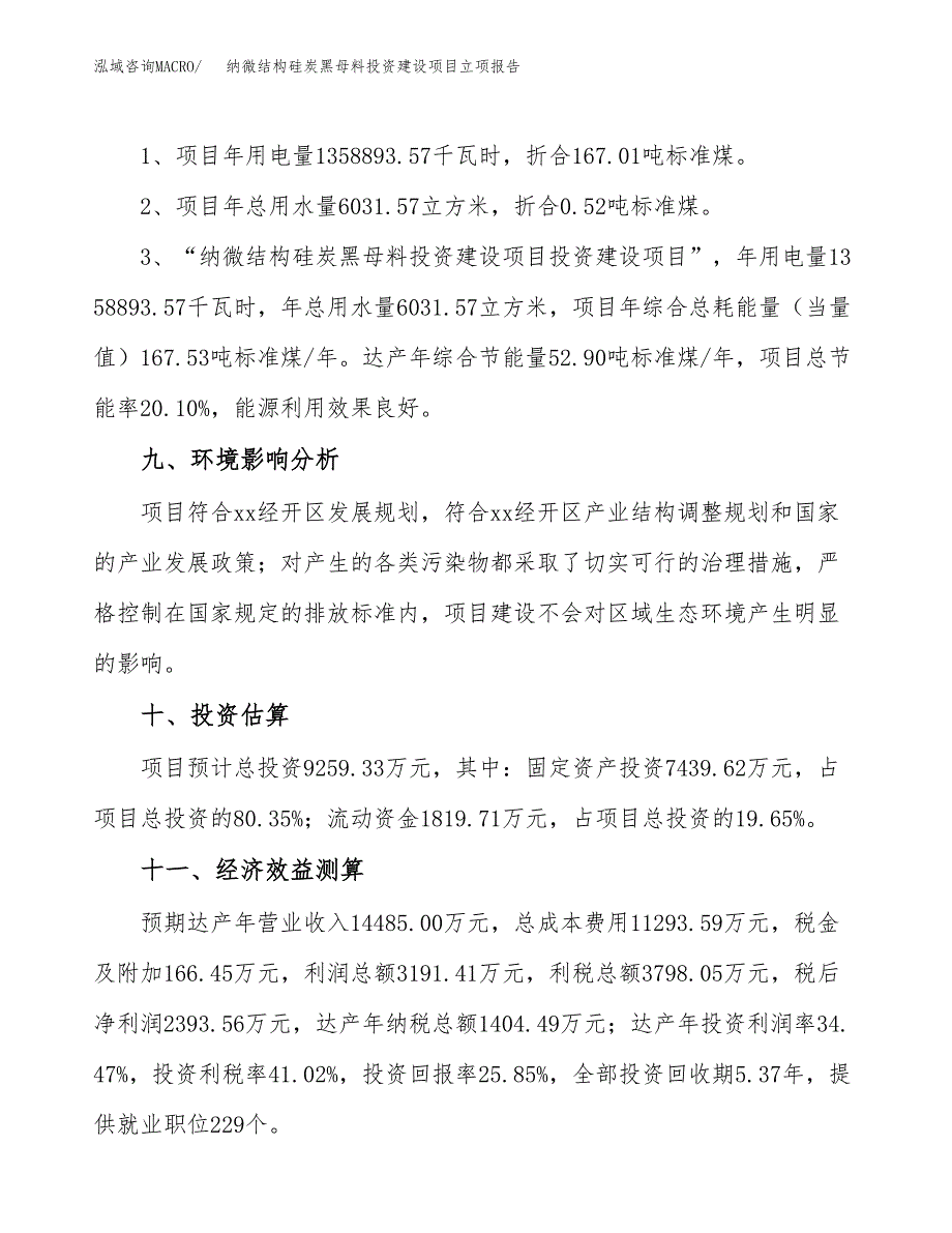 纳微结构硅炭黑母料投资建设项目立项报告(规划申请).docx_第4页