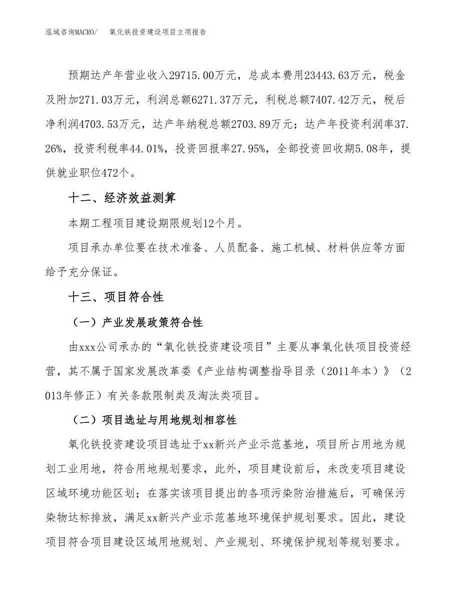 氧化铁投资建设项目立项报告(规划申请).docx_第5页