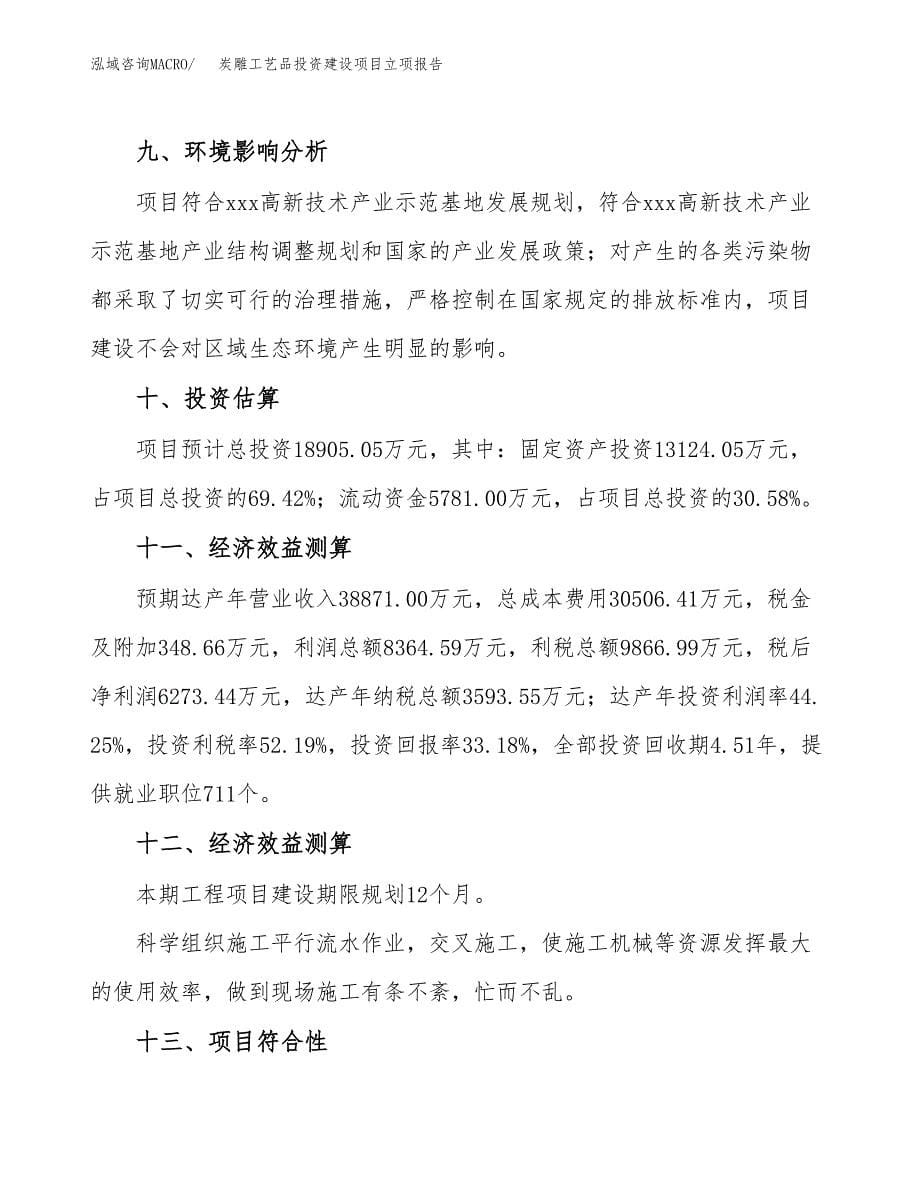 炭雕工艺品投资建设项目立项报告(规划申请).docx_第5页