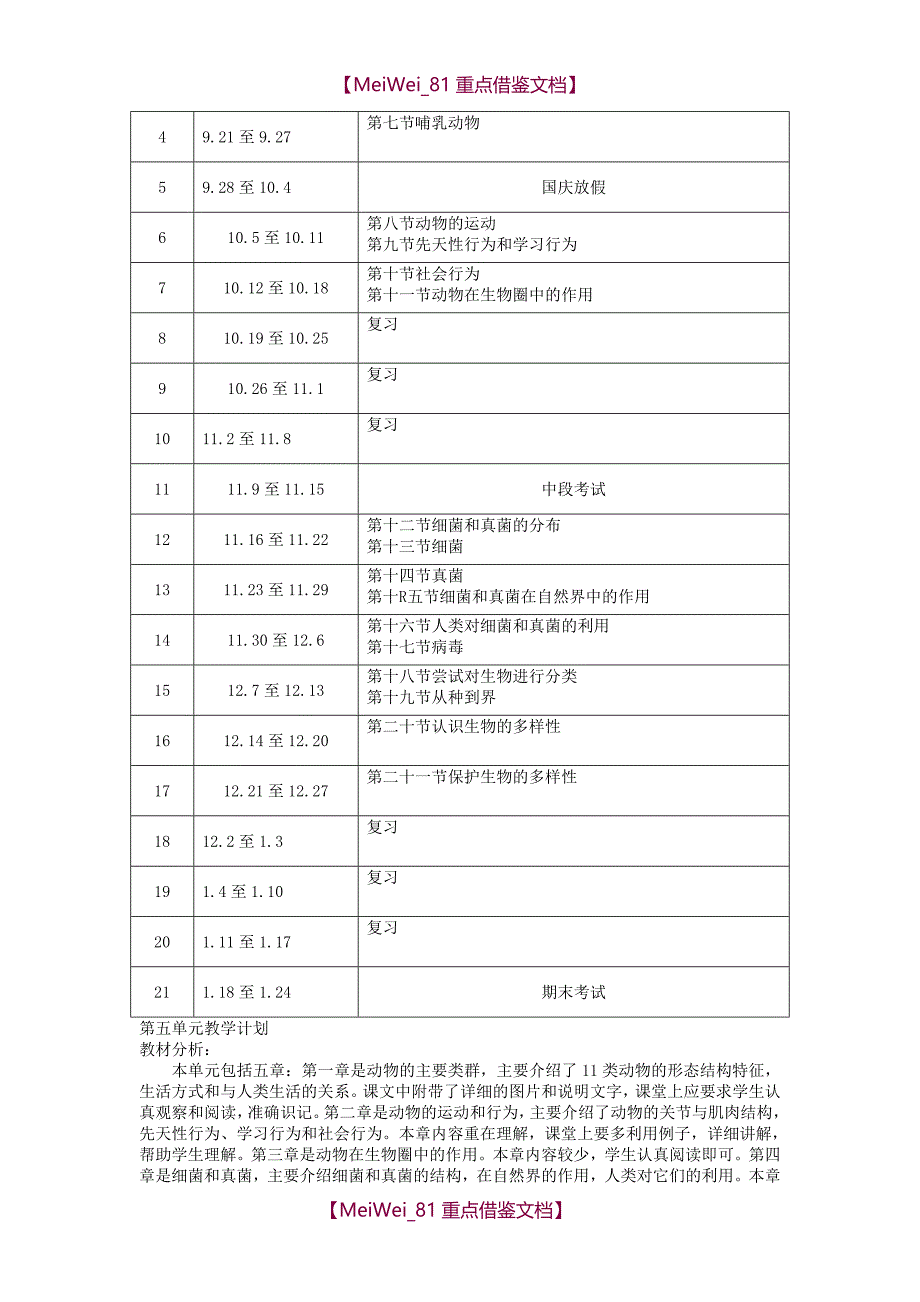 【9A文】新人教版-八年级生物上册教案(全册)_第2页