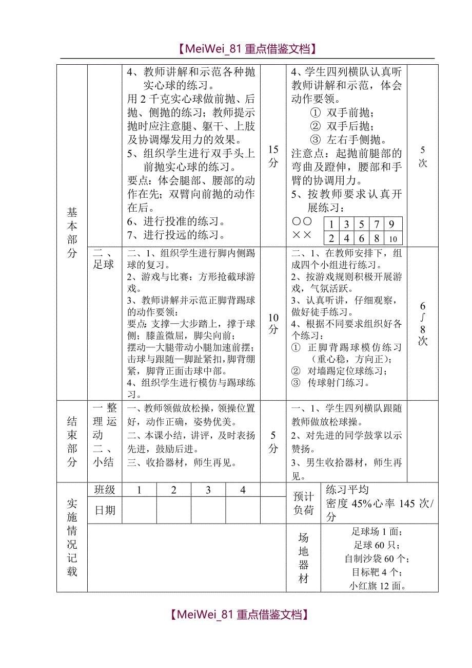 【AAA】初中体育课教案全集_第5页