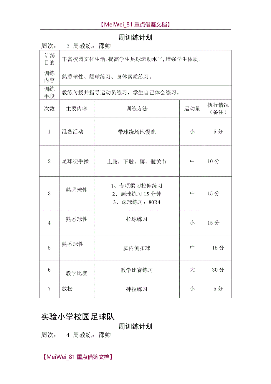 【9A文】实验小学校园足球队训练计划_第3页