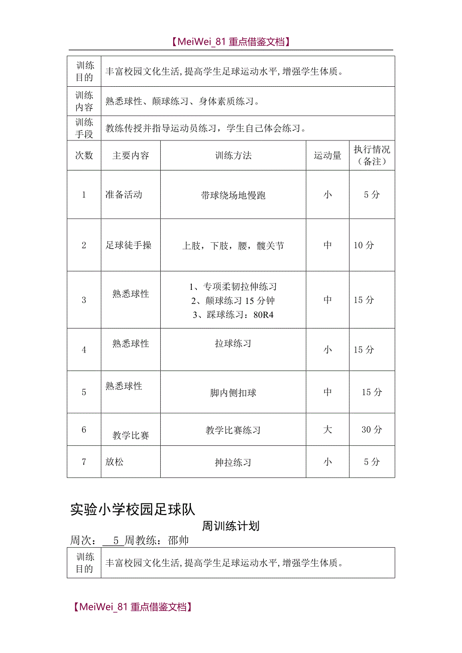 【9A文】实验小学校园足球队训练计划_第4页