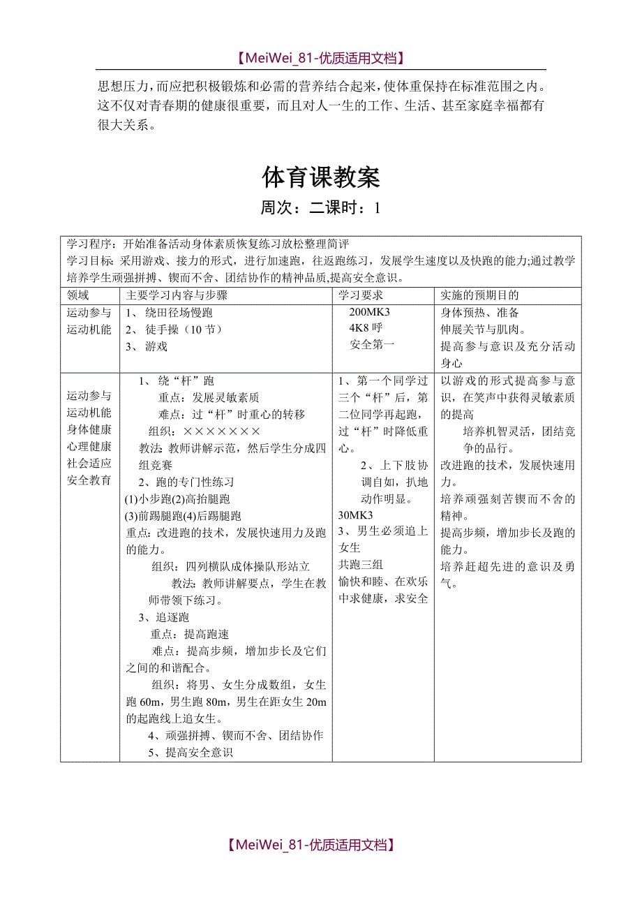 【7A文】高三体育课全套教案_第5页