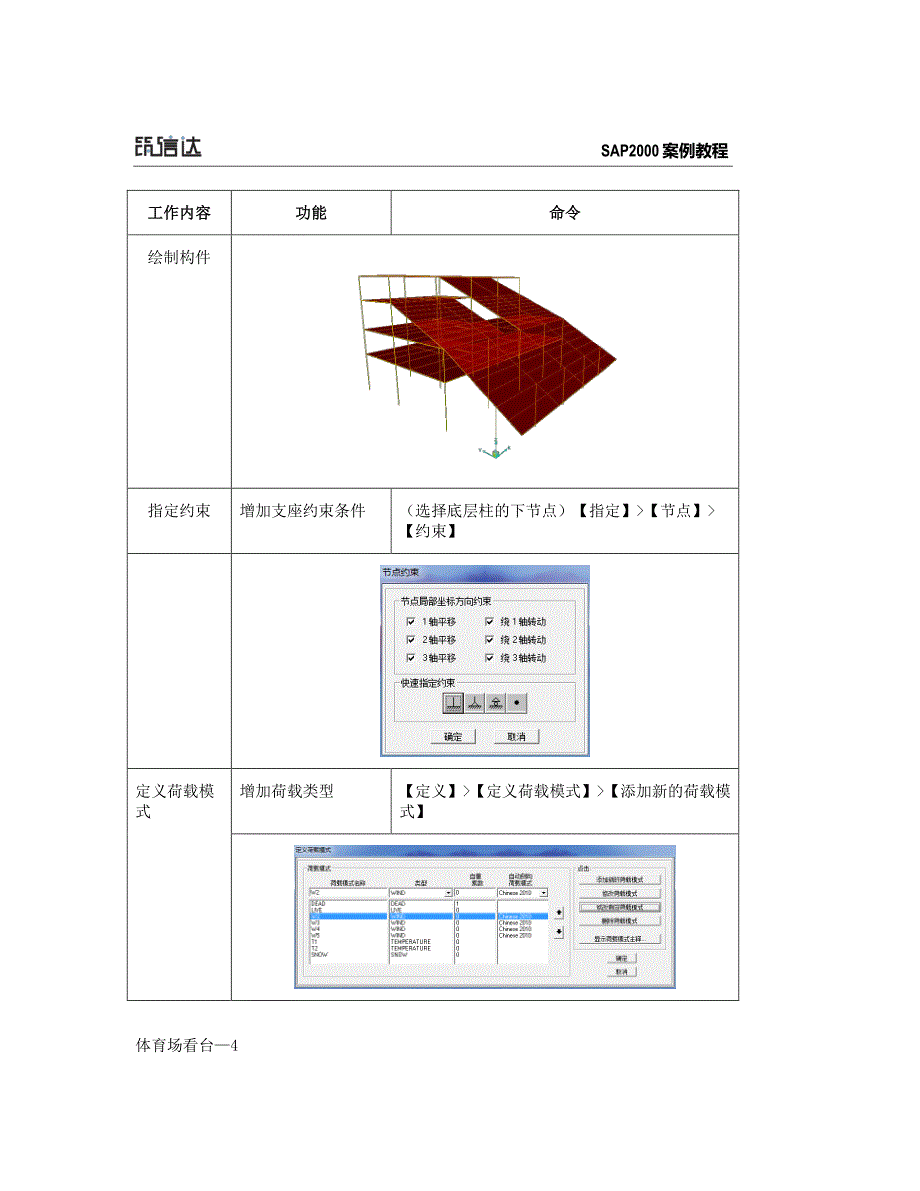 sap2000案例教程——体育场看台的建模分析_第4页