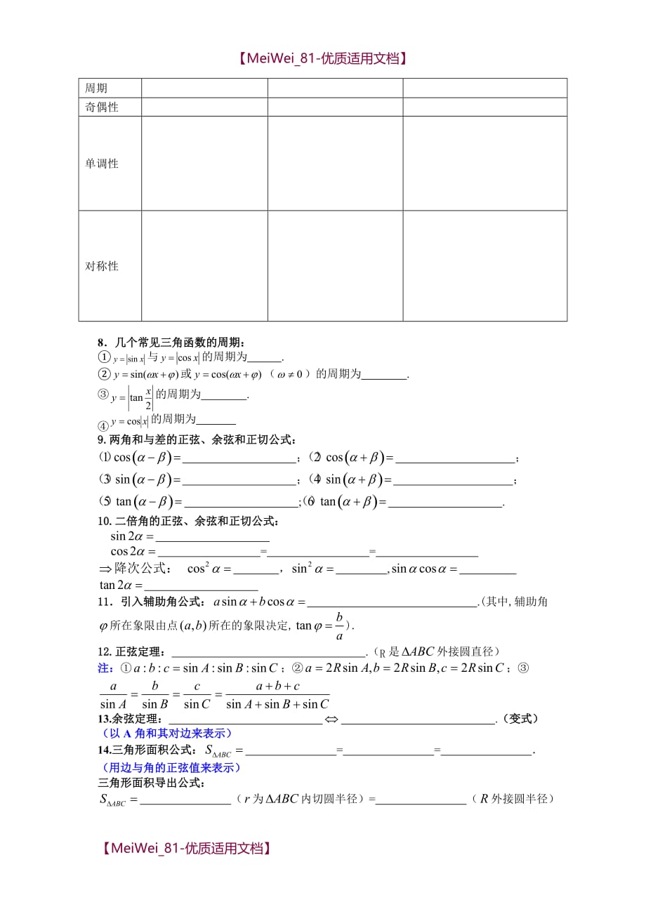 【7A文】高考数学必背公式与知识点过关检测(精华版)_第4页