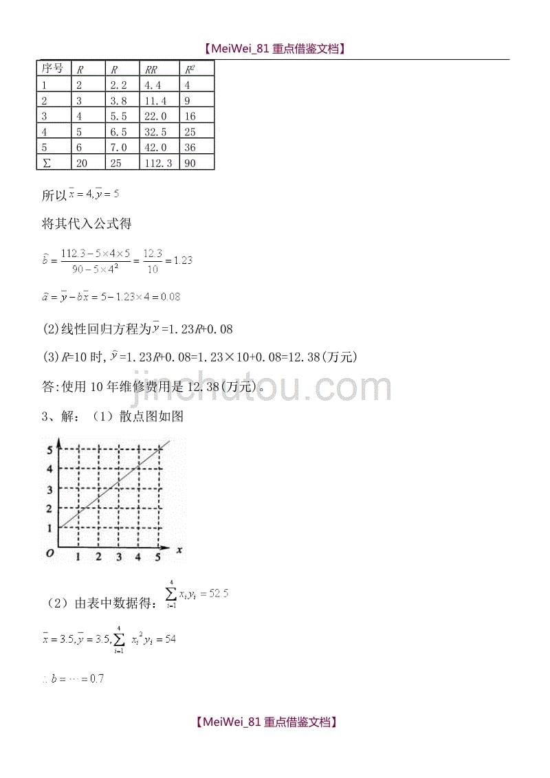 【9A文】线性回归方程高考题_第5页