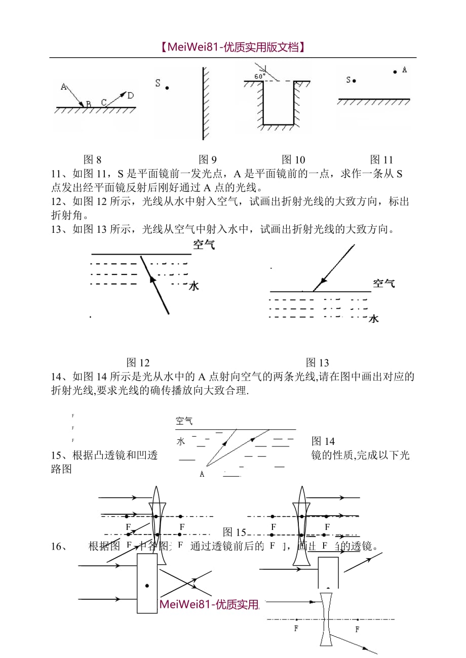 【8A版】八年级上册物理作图题汇总_第2页