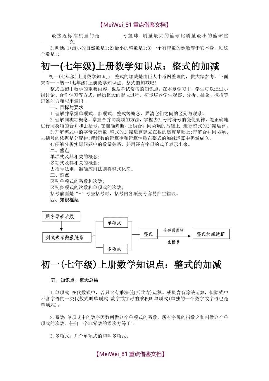 【AAA】人教版初一数学上下册知识点全版_第5页