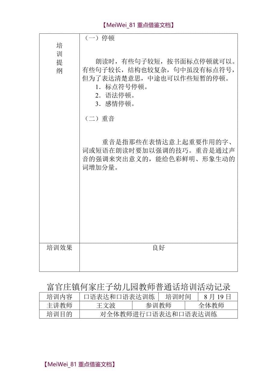 【7A文】幼儿园教师普通话培训活动记录_第5页